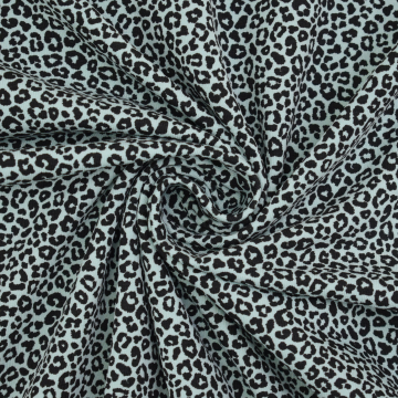 Tissu jersey de coton Léopard Baby Leo, menthe
