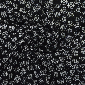 Baumwolljersey Blumenschirmchen, schwarz
