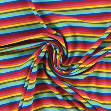Tissu jersey de coton à rayures colorés