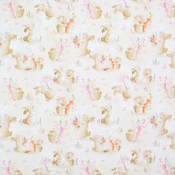 Tissu jersey de coton Lapins Cute Bunnies, beige