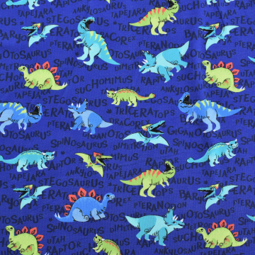 Cotton Fabric, Mint Dinosaur Fabric, Dino Animal Modern Nursery, Baby Sewing  Fabric by the Yard 