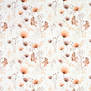 Katoenjersey Floral Dream, gebroken wit
