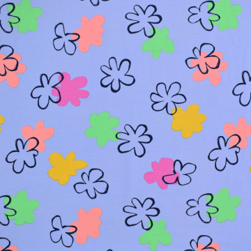 Tissu jersey de coton Fleurs Flower Art, lilas
