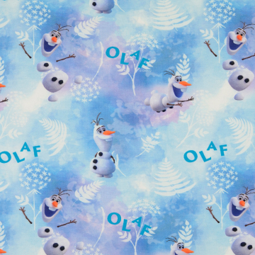 Baumwolljersey Frozen 2 Olaf, hellblau