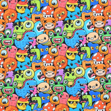 Baumwolljersey Happy Animals, multicolor
