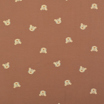 Baumwolljersey Kleiner Leopard, karamellbraun