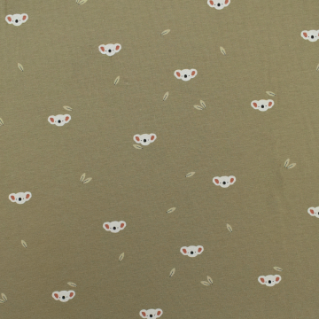 Tissu jersey de coton Koala, vert olive clair
