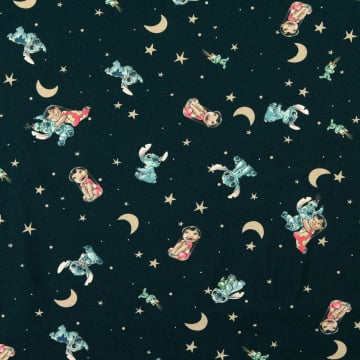 Baumwolljersey Lilo & Stitch Stars, marine