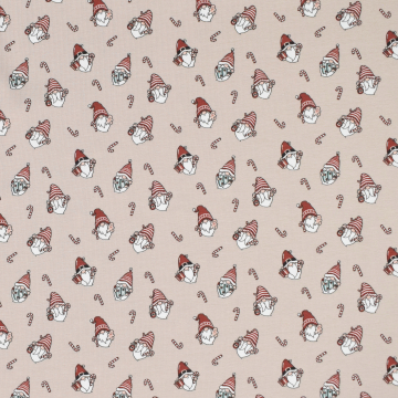 Katoenjersey Little Gnomes, beige