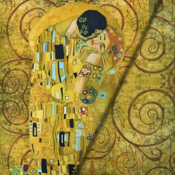 Baumwolljersey Panel Gustav Klimt - Der Kuss 150 x 195 cm
