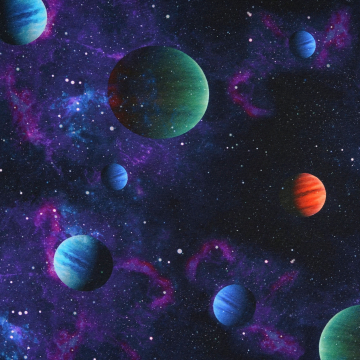 Katoenjersey planets, donkerblauw