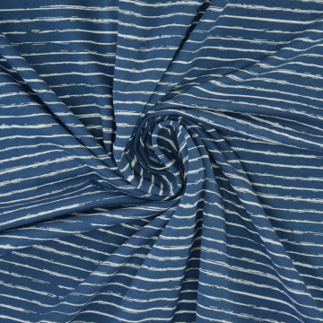 Baumwolljersey Scratchy Stripes, blau
