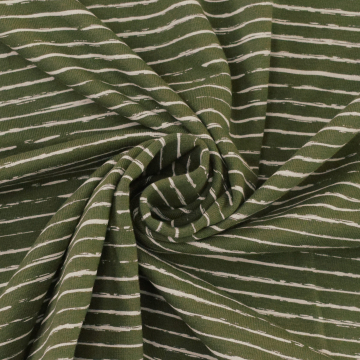 Baumwolljersey Scratchy Stripes, olivgrün