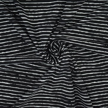 Baumwolljersey Scratchy Stripes, schwarz