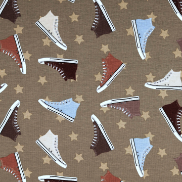 Tissu jersey de coton Sneakers, taupe
