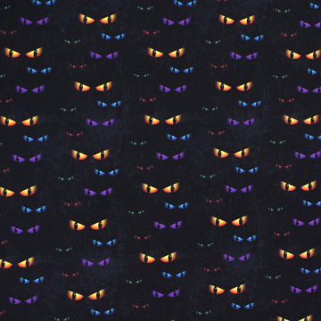Baumwolljersey Spooky Eyes, schwarz