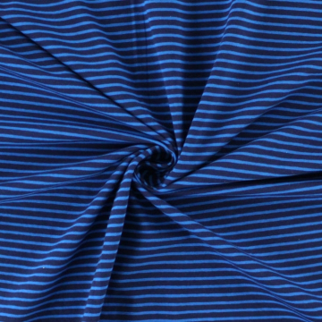 Baumwolljersey Streifen marine-blau