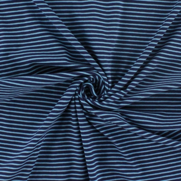 Baumwolljersey Streifen marine-hellblau