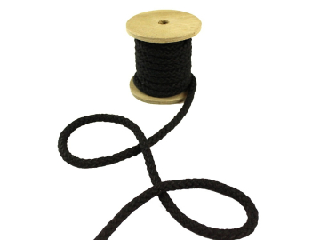 Baumwollkordel 8 mm, schwarz