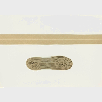 Katoenen biasband Uni, 3m stuk, beige