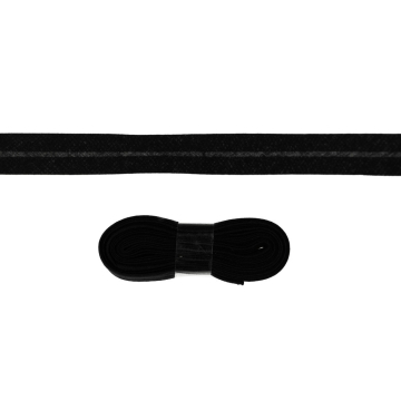 Baumwollschrägband Uni, 3m Stück, schwarz