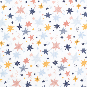 Baumwollstoff Color Stars, blau