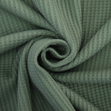 Tissu jersey de coton gaufré, vert pâle