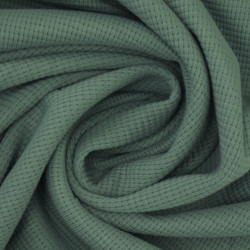 Tissu jersey coton gaufré Lilli, vert pâle