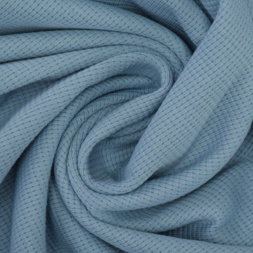 Tissu jersey coton gaufré Lilli, bleu ciel