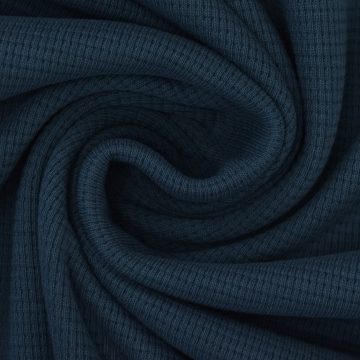 Tissu jersey coton gaufré Lilli, bleu denim