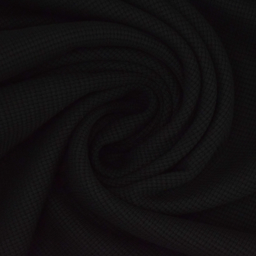 Tissu jersey coton gaufré Lilli, noir