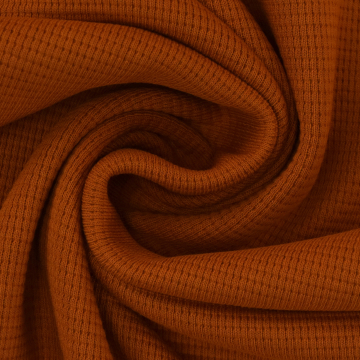 Tissu jersey coton gaufré Lilli, terracotta