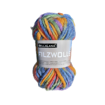 Pelote de laine à feutrer laine vierge BellaLana, 50g, bleu-jaune