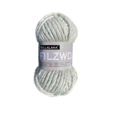 Pelote de laine à feutrer laine vierge BellaLana, 50g, gris clair