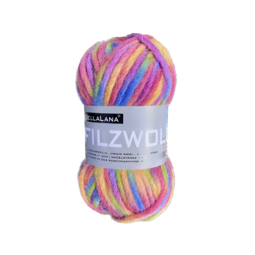 Pelote de laine à feutrer laine vierge BellaLana, 50g, rose fuchsia-multicolore