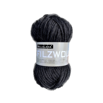 Pelote de laine à feutrer laine vierge BellaLana, 50g, noir