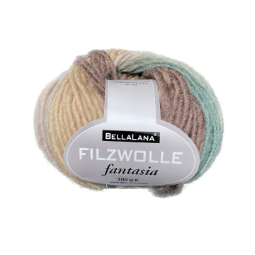 Pelote de laine à feutrer laine vierge Fantasia BellaLana, 100gr, marron clair