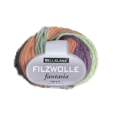 Pelote de laine à feutrer laine vierge Fantasia BellaLana, 100gr, pourpre