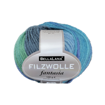 Pelote de laine à feutrer laine vierge Fantasia BellaLana, 100gr, turquoise