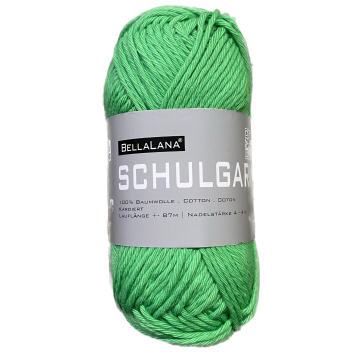 Pelote de laine 100% coton BellaLana Schulgarn, 50g, vert gazon