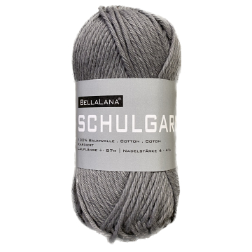 Pelote de laine 100% coton BellaLana Schulgarn, 50g, gris