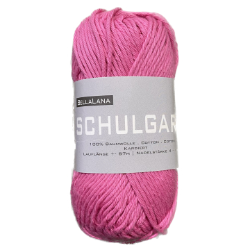 Pelote de laine 100% coton BellaLana Schulgarn, 50g, rose fuchsia