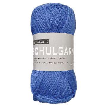 Pelote de laine 100% coton BellaLana Schulgarn, 50g, bleu royal