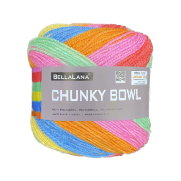 Pelote de laine polyacrylique BellaLana Chunky Bowl, 150gr, multicolore