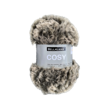 Pelote de laine fourrure BellaLana Cosy 50g, marron
