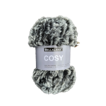 Pelote de laine fourrure BellaLana Cosy 50g, gris