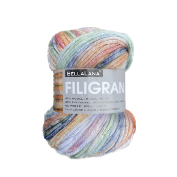 Pelote de laine modal BellaLana Filigran, 100g, vert-bleu