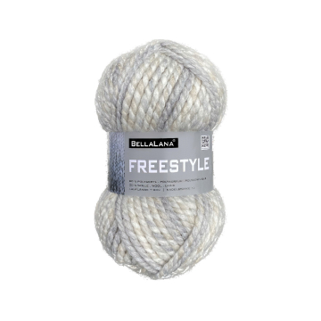 Pelote de laine & polyacrylique BellaLana Freestyle, 100g, gris clair