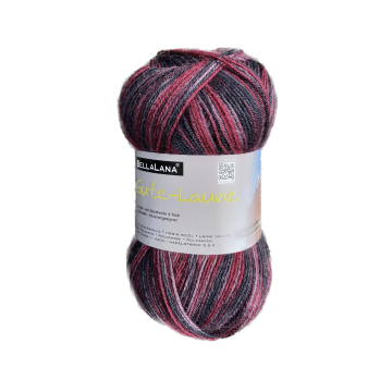 Pelote de laine à chaussettes laine vierge & polyamide BellaLana Gute Laune 100gr, baie