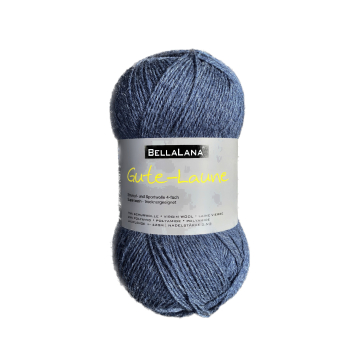 Pelote de laine à chaussettes laine vierge & polyamide BellaLana Gute Laune 100gr, bleu foncé chiné